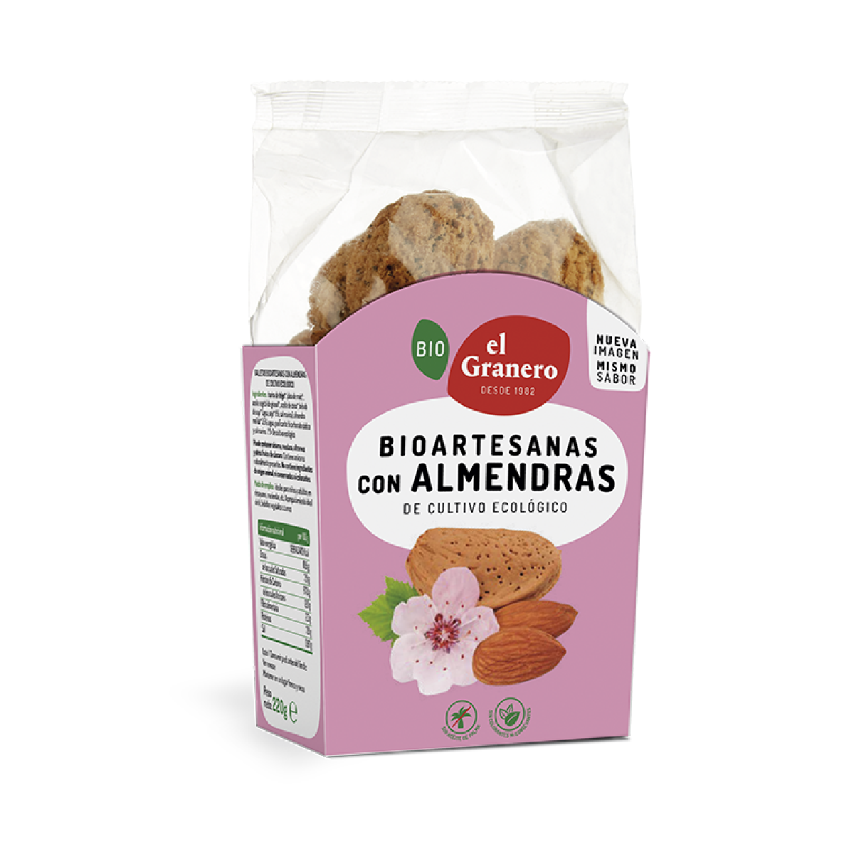 Biscotti artigianali con mandorle biologiche El Granero, 220 g