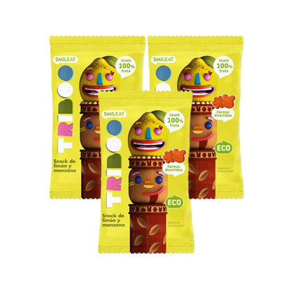 3-pack ekologiska äpple- och citronsnacks 25 g Smileat- Triboo