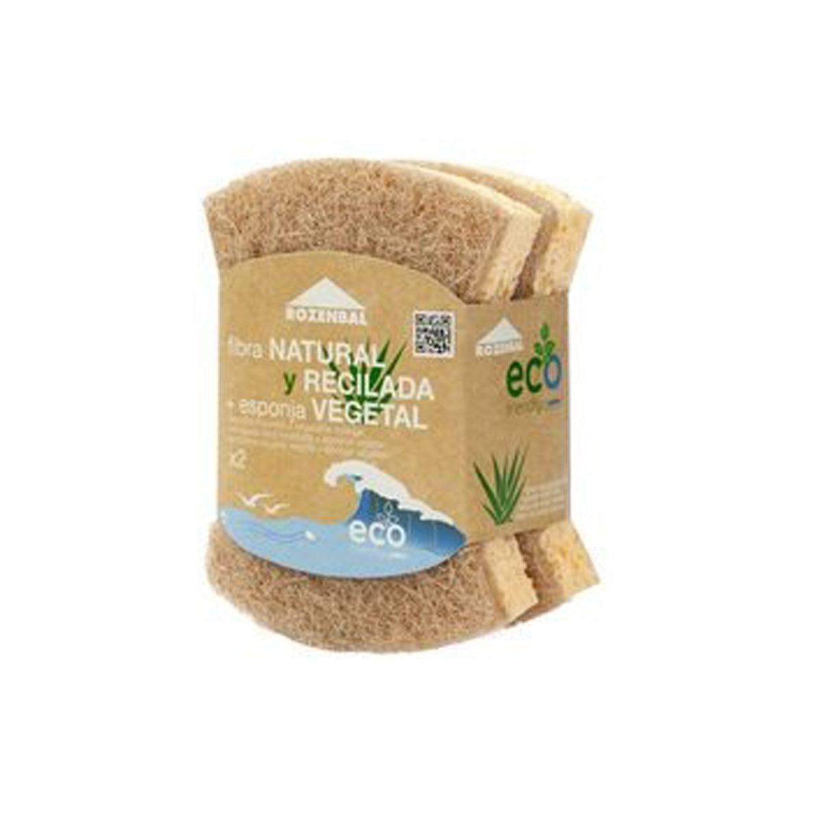 2 skurborstar med vegetabilisk svamp Ergo Eco Friendly ROZENBAL