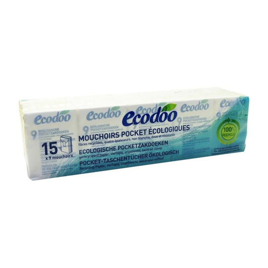 Fazzoletto tascabile 100% fibra riciclata Ecodoo  15 pezzi