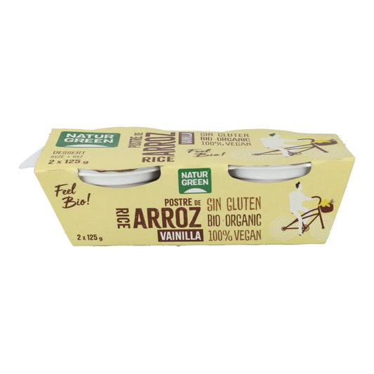 Riz au lait à la vanille NaturGreen, 2 x 125 g