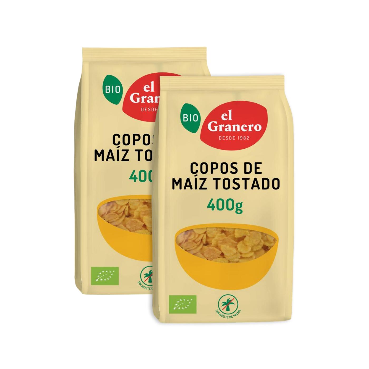 Pack 2x Copos de maíz tostado BIO El Granero 400 gr