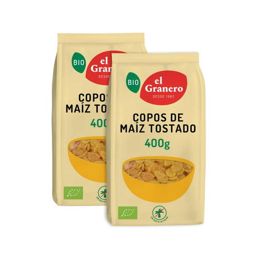 Pack 2x Copos de maíz tostado BIO El Granero 400 gr