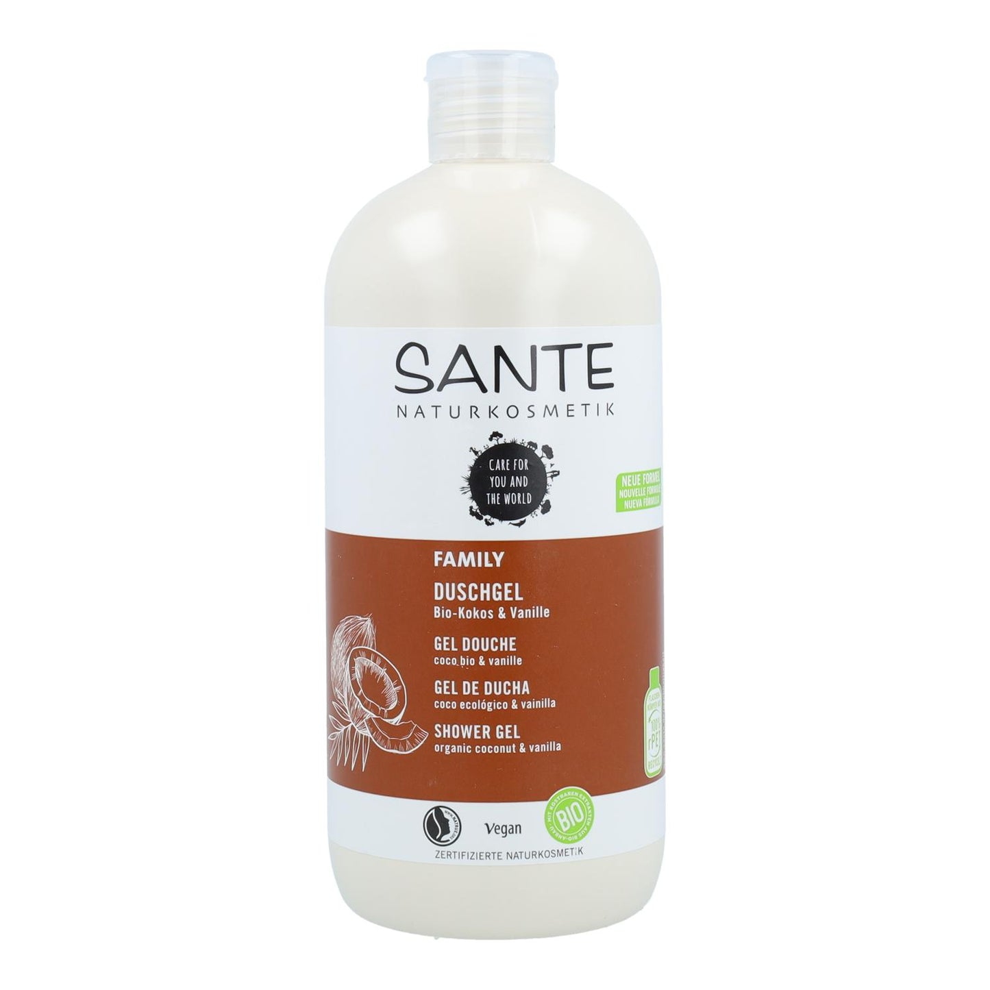 Organiczny żel pod prysznic kokosowo-waniliowy Sante 500 ml