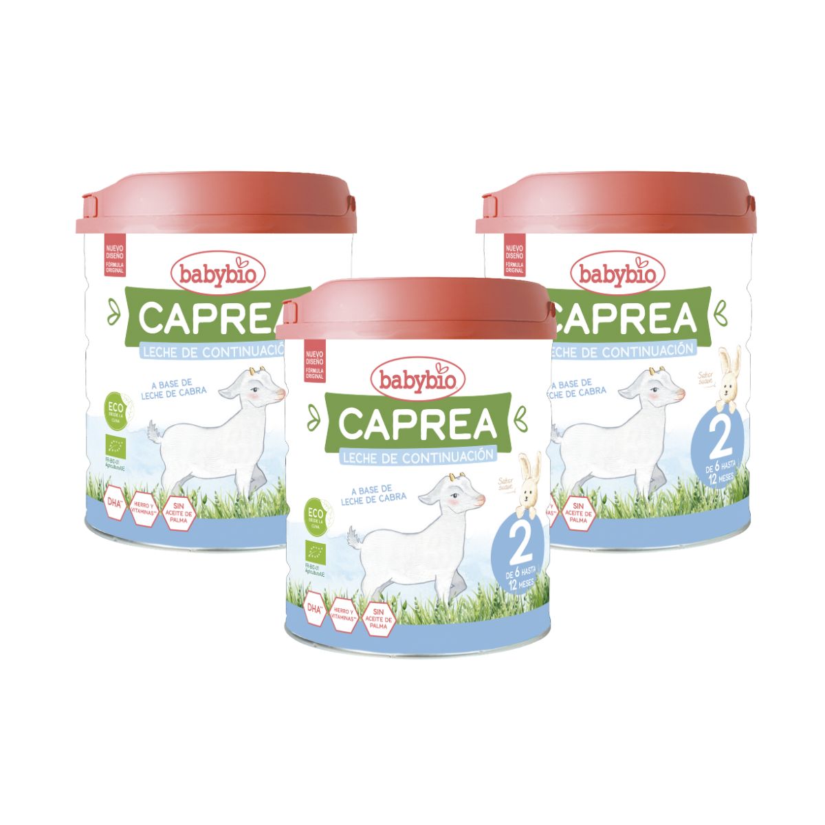 3-pack Caprea 2 getmjölk (6 till 12 månader) Babybio 800 g