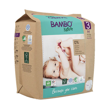 Confezione Pannolini Bambo Nature taglia 3, (4-8 kg), 3 x 28 unità