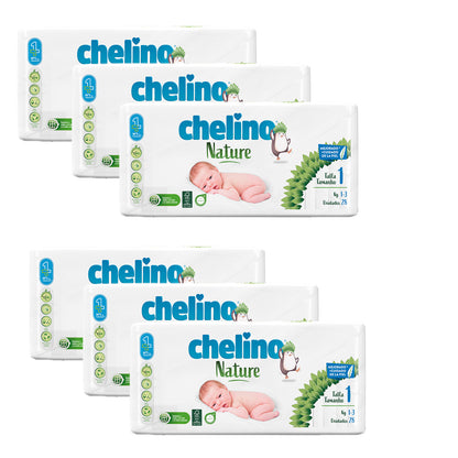 Zestaw 6x Pieluchy T1 1-3 kg Chelino Nature 28 szt.