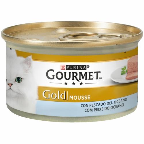 Confezione da 24 x GOURMET GOLD Mousse Cibo umido Pesce dell'oceano 85 g