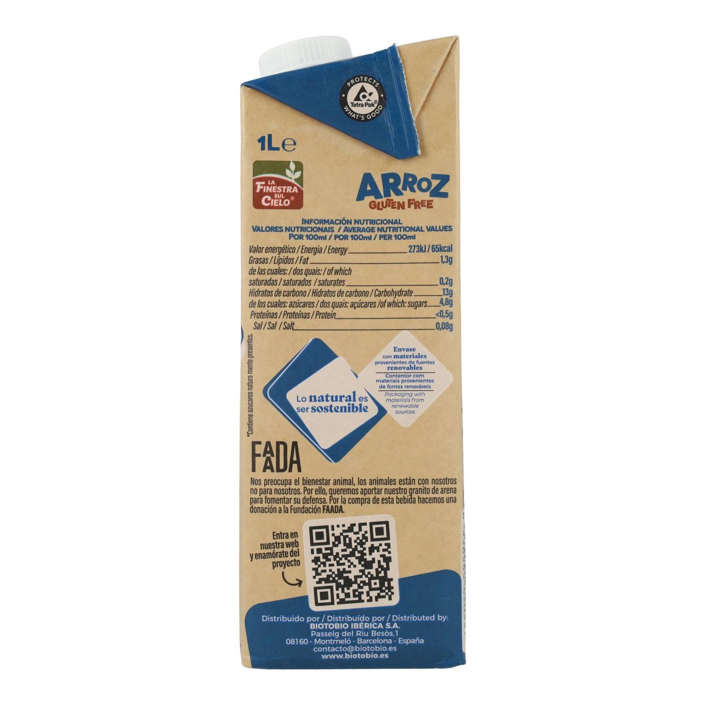 Boisson au riz sans gluten bio La Finestra Sul Cielo 1 L