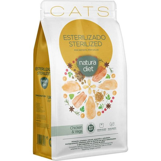 Natura Diet Cats Sterilized Chicken & Vegs Futter für sterilisierte Katzen 3 kg