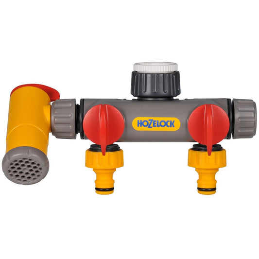 Raccordo a due vie con rubinetto Flowmax Hozelock