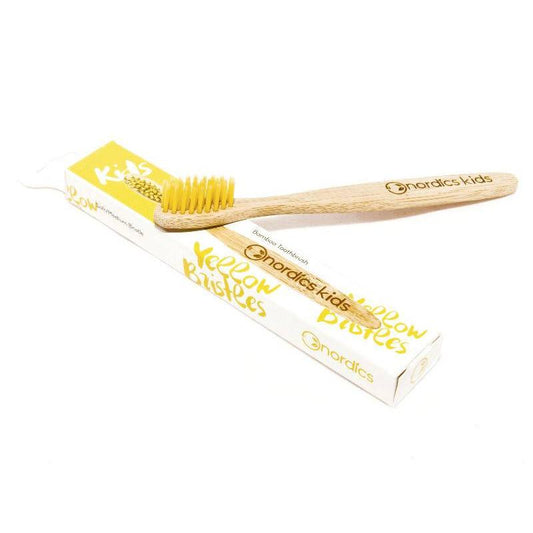 Nordics Oral Care Yellow Bamboo Children's Toothbrush