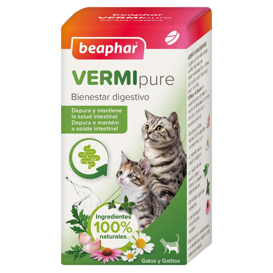 Beaphar VERMIpure Naturalne tabletki przeciwpasożytnicze dla kotów i kociąt 50 tabletek