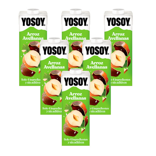 6-pack ris- och hasselnötsdryck YOSOY 1 l