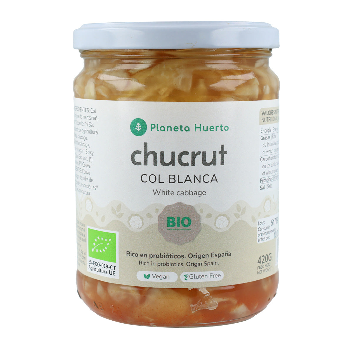 Zuurkool Witte Kool ECO Planeta Huerto 420 g