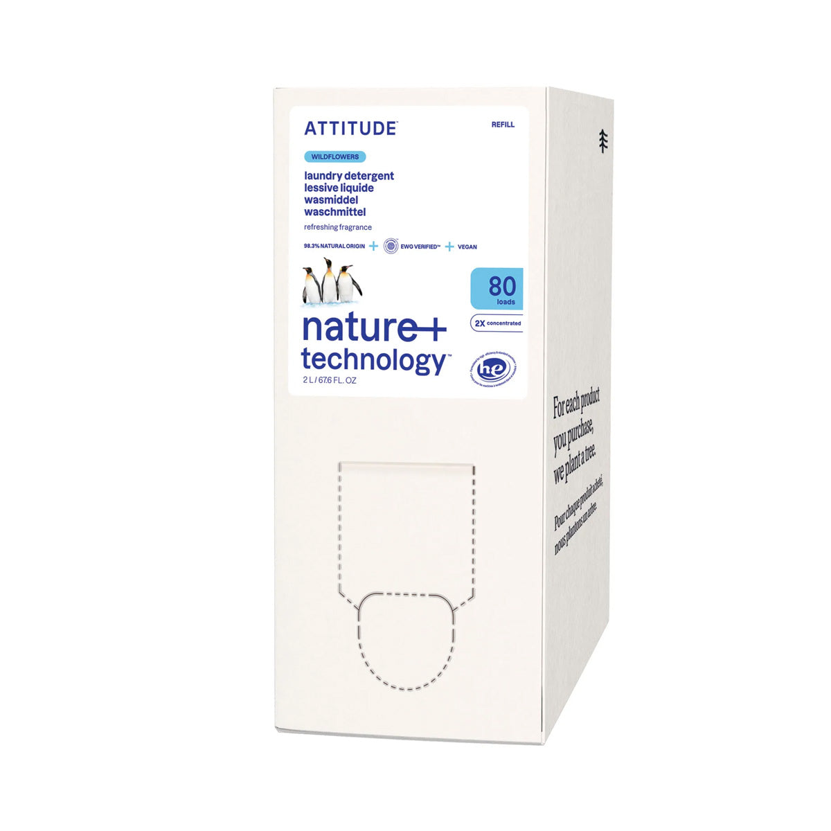 Eko-påfyllning tvättmedel vildblommor Nature + technology 2 L 80 tvättar