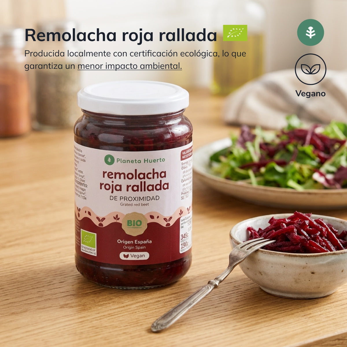 Grated beetroot Eco Planeta Huerto 345 g
