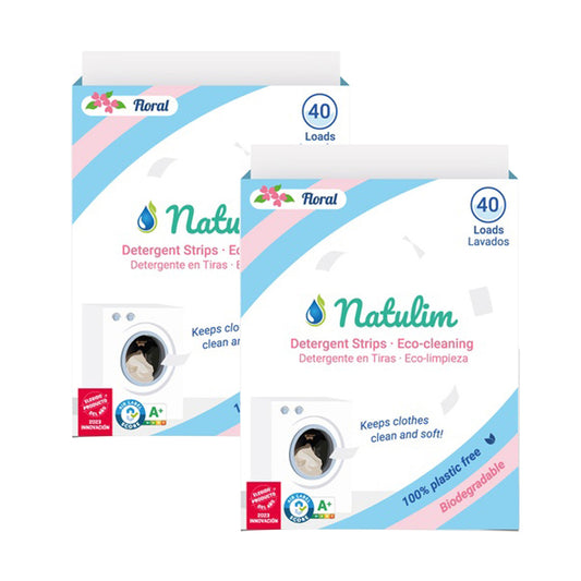 2-pack Eco tvättlappar Floral, Natulim, 40 tvättar