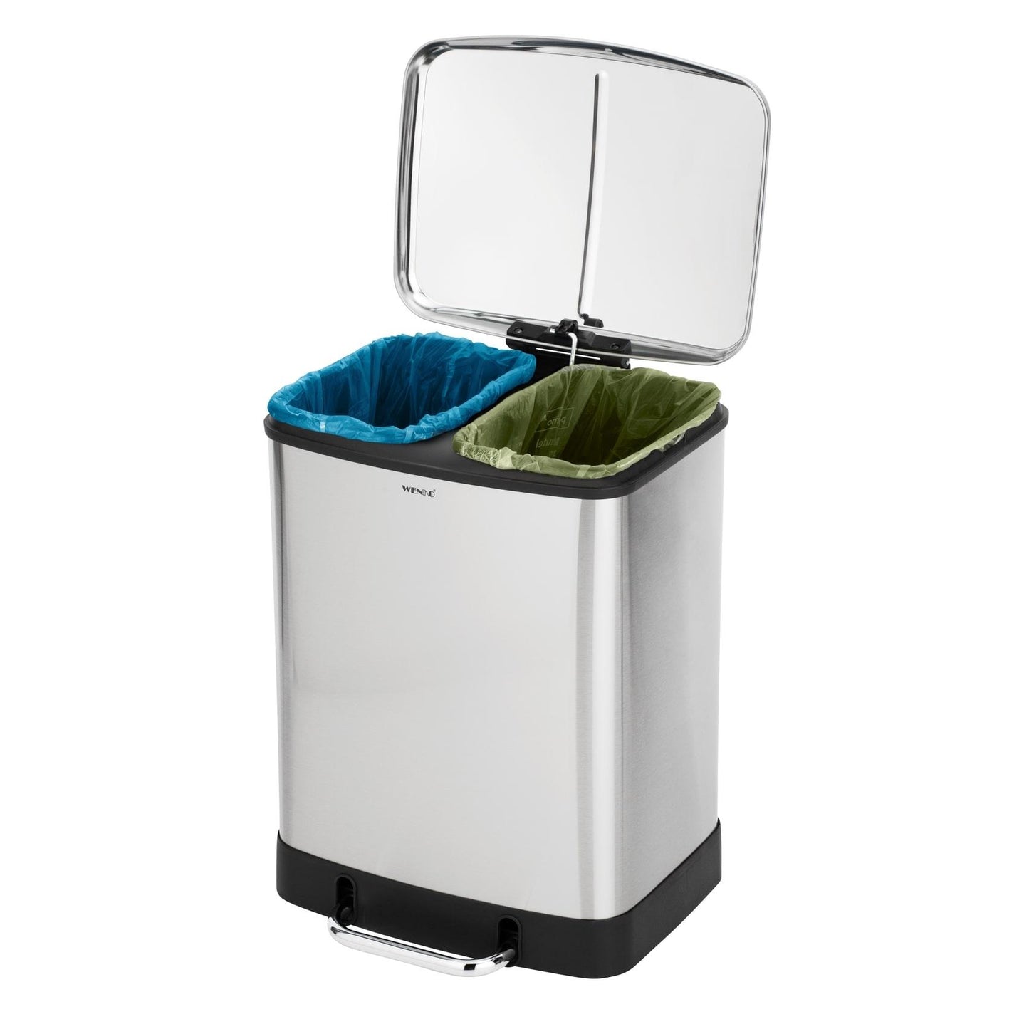 Roestvrijstalen pedaalemmer Easy Close Studio Duo, 2 x 20 l