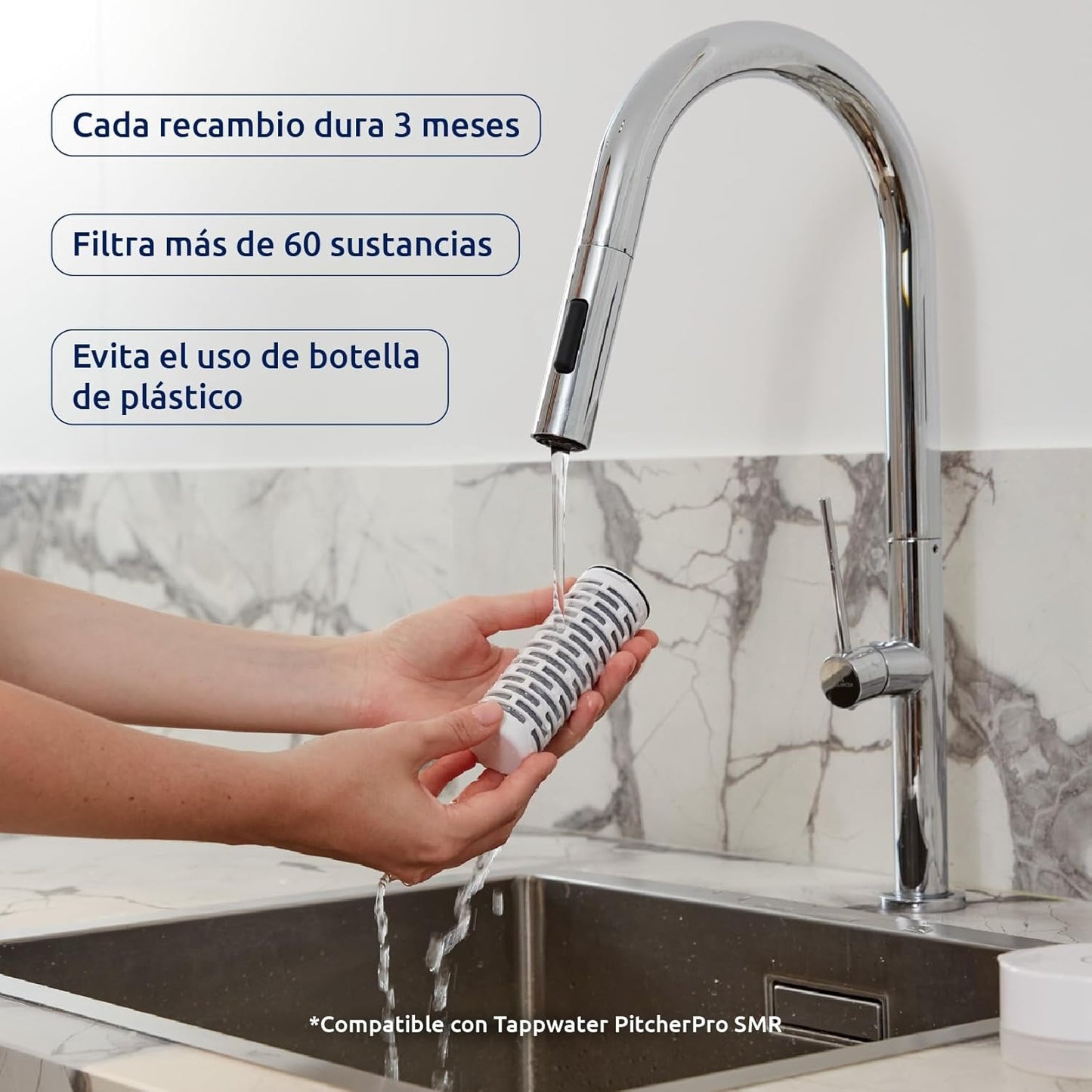 Confezione da 2 ricambi per caraffa filtrante PitcherPro SMR Tappwater
