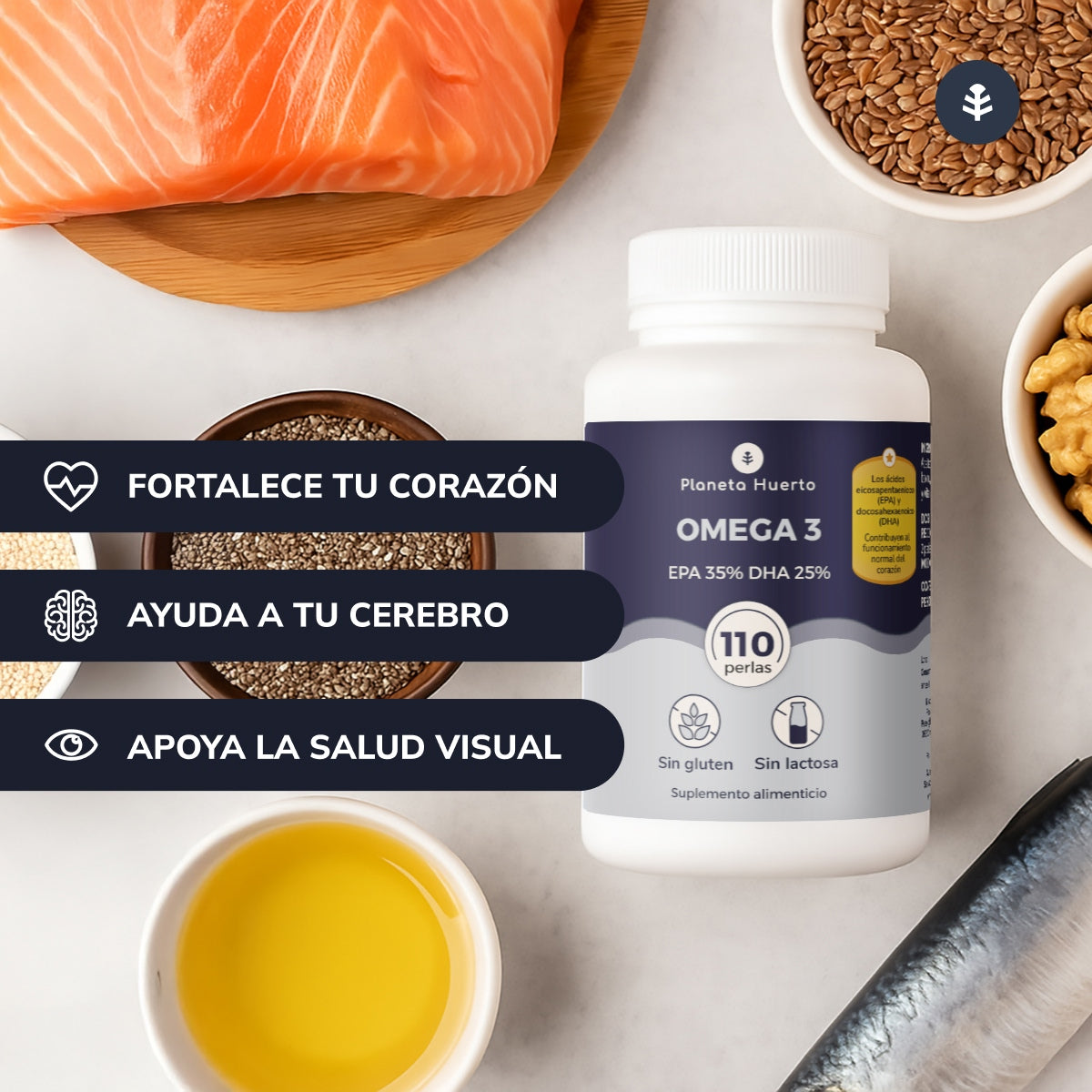 Omega 3 EPA 35% DHA 25% Planeta Huerto 110 perełek