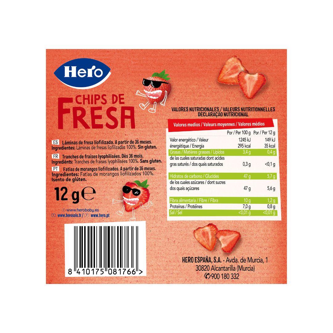 Confezione da 7 sacchetti di patatine alla fragola Hero Kids 12 g
