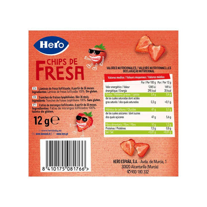 Confezione da 7 sacchetti di patatine alla fragola Hero Kids 12 g