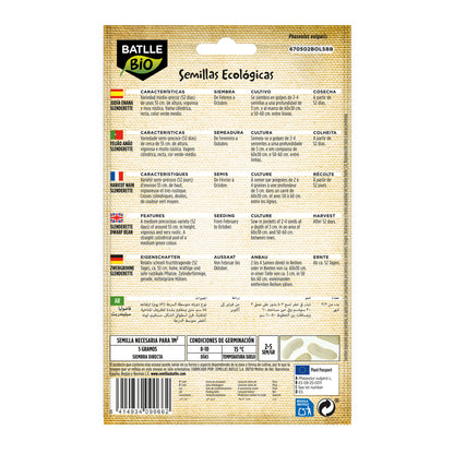 Semillas de Judía Slenderette ecológicas Batlle