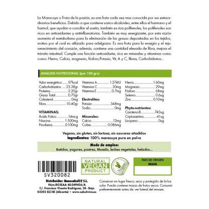 Poudre de fruit de la passion premium Salud Viva 125 g