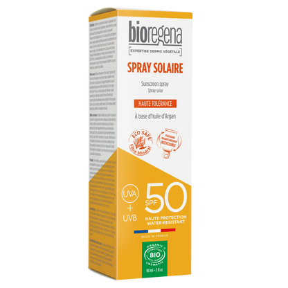 Krem przeciwsłoneczny dla dorosłych w sprayu SPF 50 BIO hipoalergiczny Bioregena, 90 ml