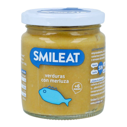 Bio-Gläschen mit Gemüse und Seehecht +6 Monate Smileat 230 g