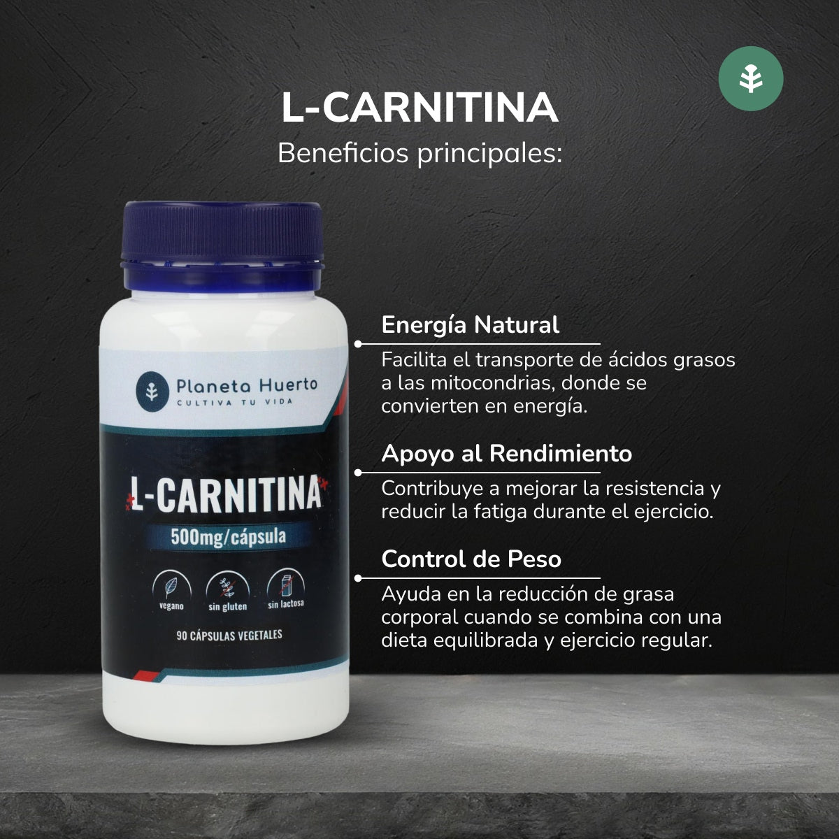 L-Carnitin 500 mg Planeta Huerto 90 Kapseln.
