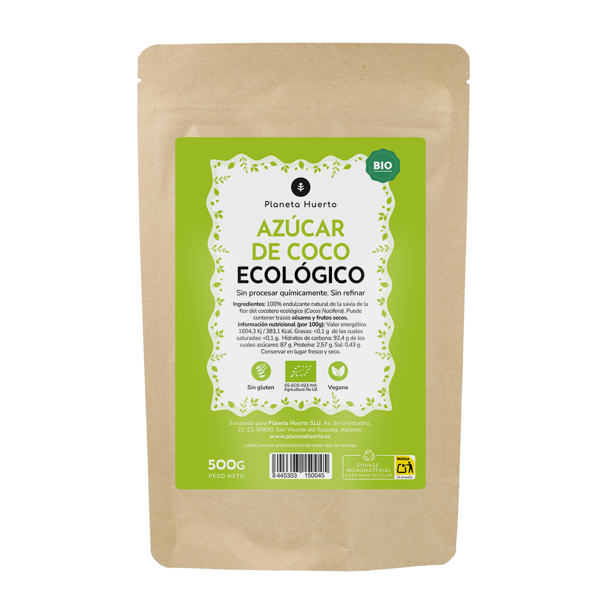 Zucchero di cocco ECO Planeta Huerto 500gr