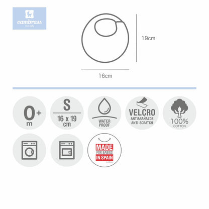 Bavoir rond avec velcro Pío pío de Cambrass Couleur bleu ciel