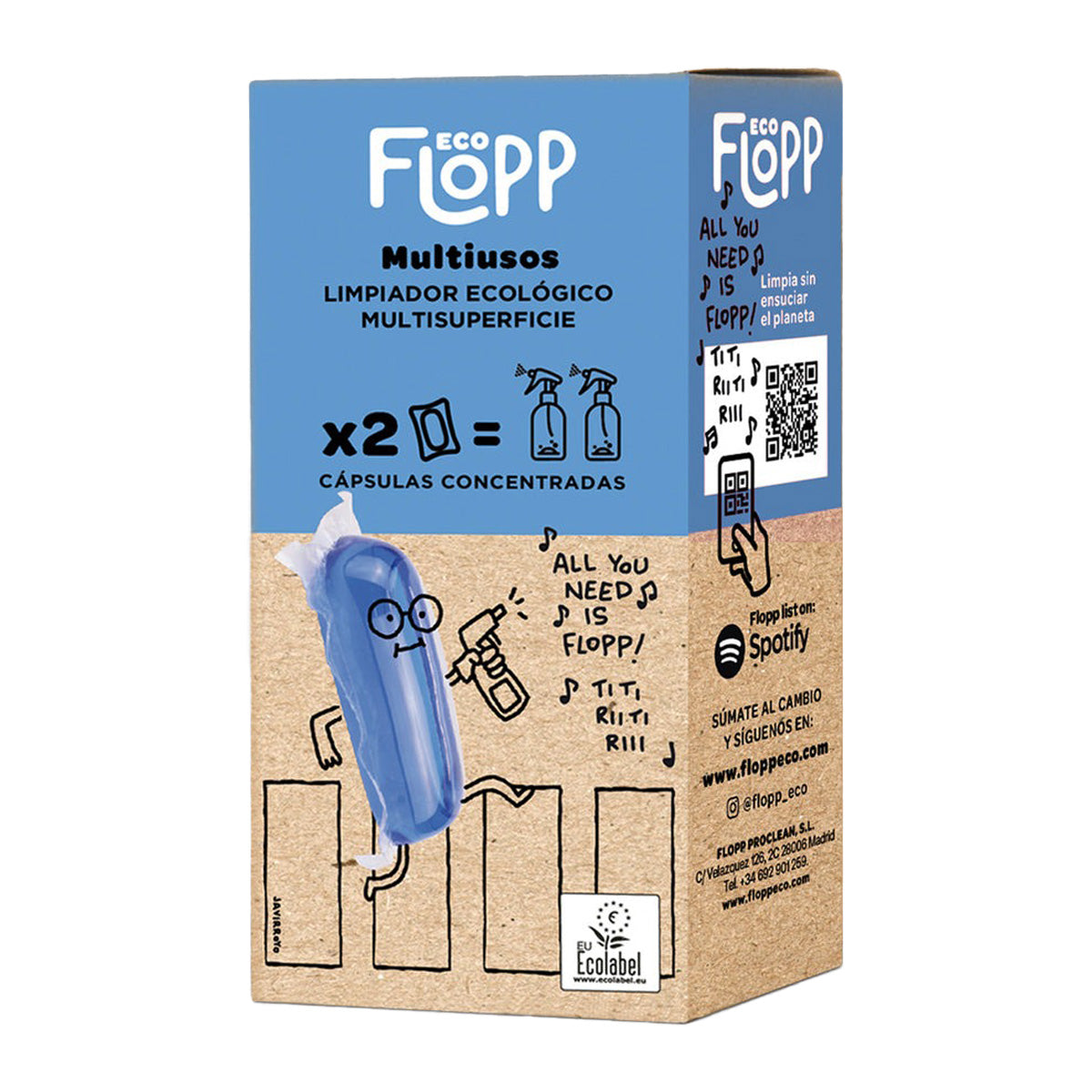 Vattenlöslig refill för mångsidigt bruk, Flopp, 2 kapslar