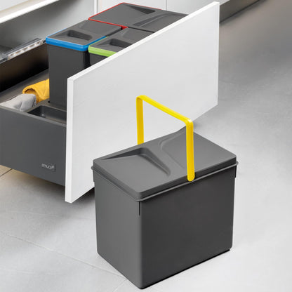 Contenitori per cassetti da cucina Recycle, altezza 216, 2x12, plastica grigio antracite Emuca 2 unità x 12 L