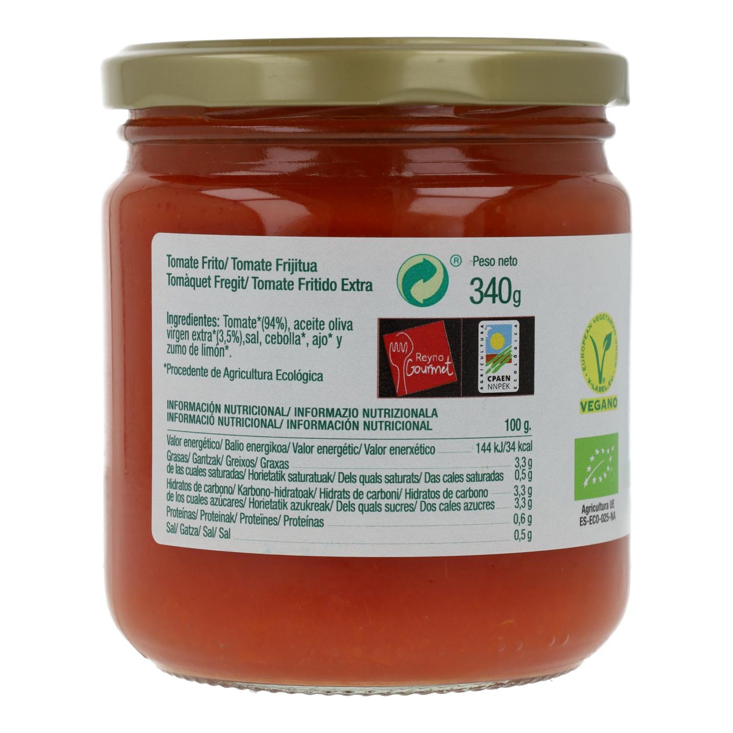 6x pack of Ékolo organic homemade sugar-free fried tomato sauce 340 g