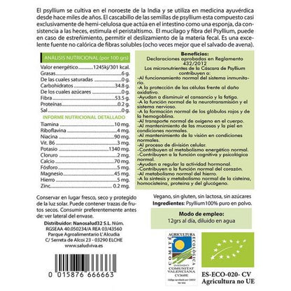 Psylliumpulver 200 g, Salud Viva