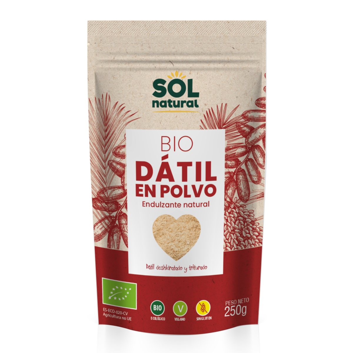 Biologische dadelpoeder Sol Natural 250 g