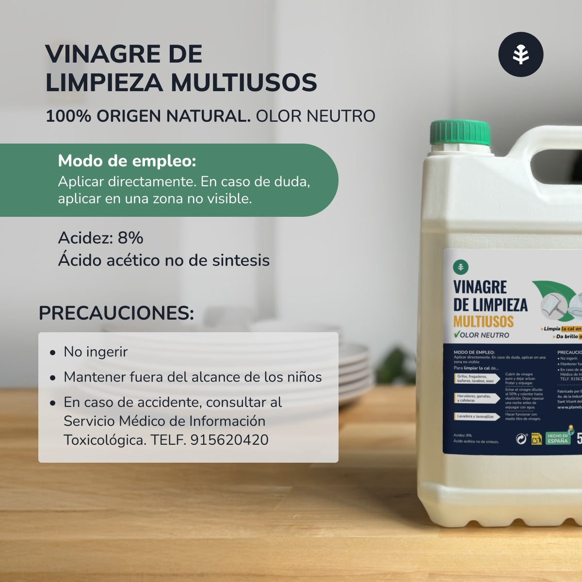 Vit rengöringsvinäger 5L Planeta Huerto