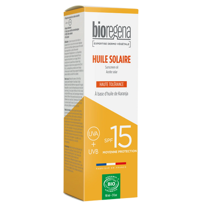 Hypoallergene zonnebrandolie in spray SPF 15 Bioregena 90 ml