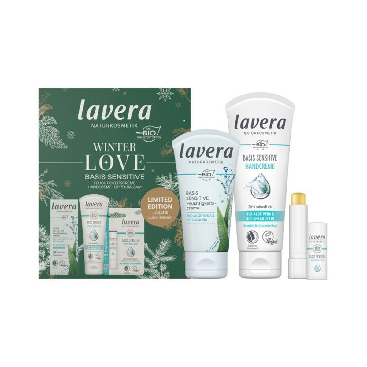 Confezione regalo Winter love Basis Sensitive OMAGGIO balsamo labbra Lavera