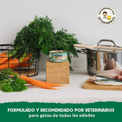 Lata de Pescado y Pavo BARF para gatos Wild Balance 120 g