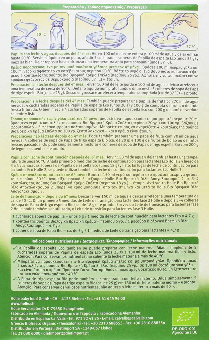 Biologische speltpap +4 maanden Holle 250 g