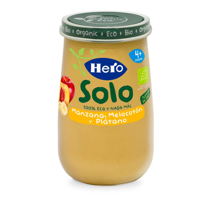 Glas mit Apfel, Pfirsich und Banane Eco 190 g-Hero Baby