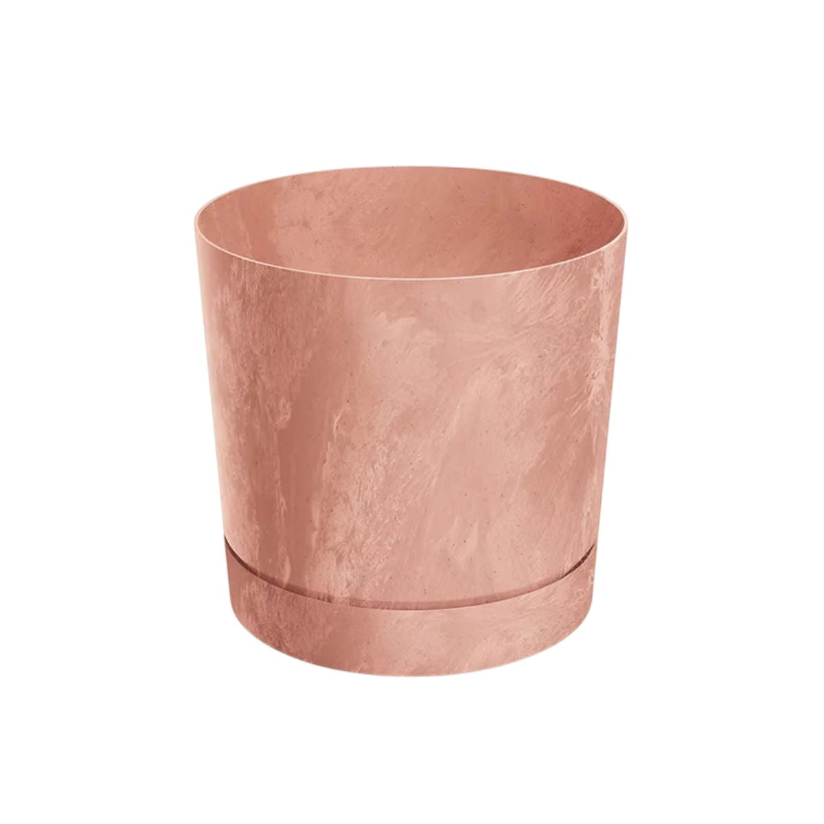 Pure cement pot with integrated terracotta saucer  D 24 x 23