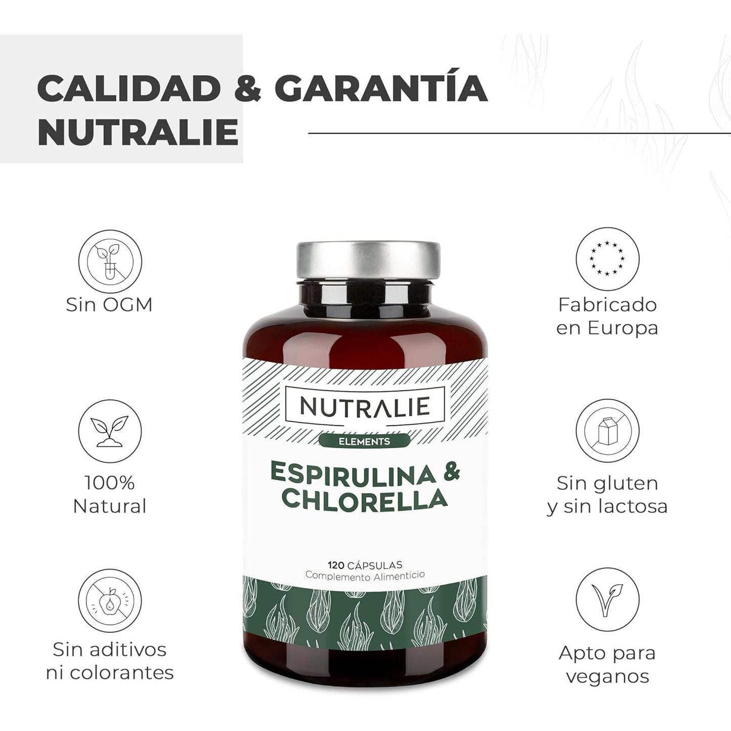 Nutralie Spirulina & Chlorella 1800 mg energia e forza 180 capsule